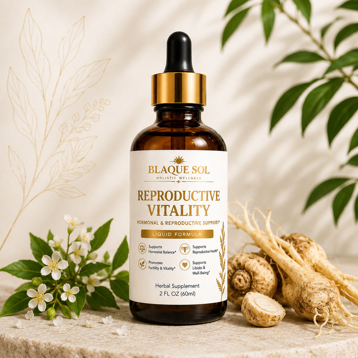 Blaque Sol Reproductive Vitality product image with white decorative background